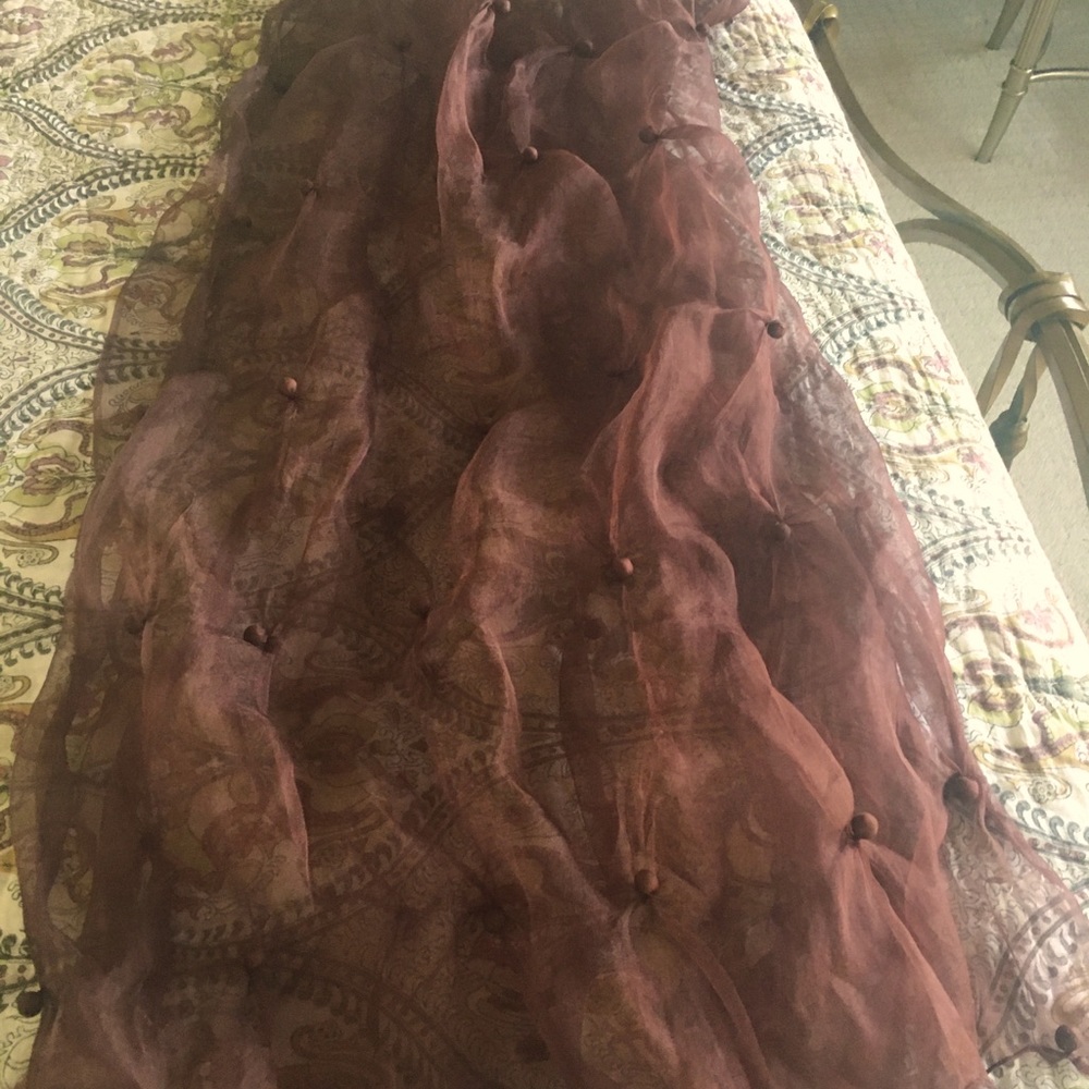 Chiffon scarf with raised covered buttons